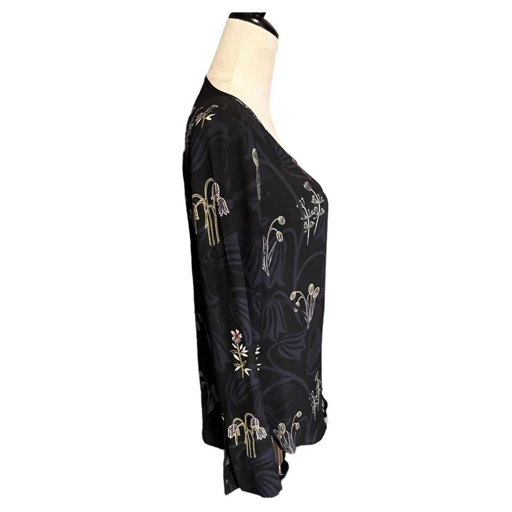 LOFT chiffon womens M long sleeve top - Picture 3 of 6